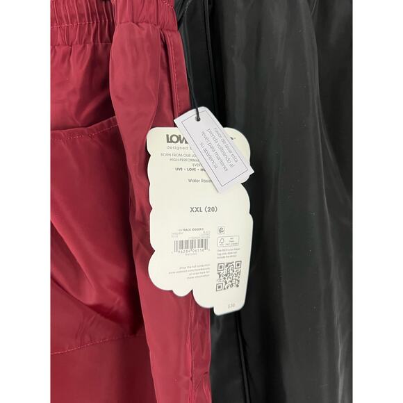 Women Love & Sports Track Jogger Pant Set of 2 Red Black Workout XXL (20) NEW - Picture 5 of 14